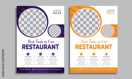 Trendy restaurant flyer and food social media post design 