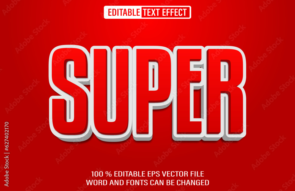 Super editable text effect 3d style template