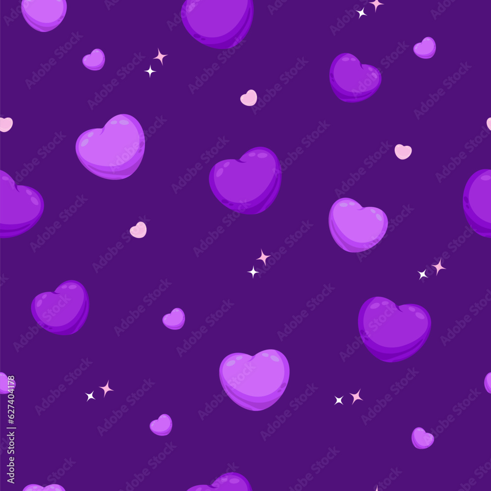 Pattern of hearts on a blue background