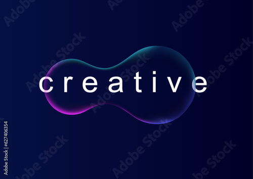 Gradient neon color sphere. Round holographic gradients. Glowing bright liquid gradient shape. Curved line for banner and flyer, social media. Vector twirl.