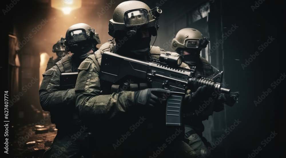 SWAT , Military operation, War Concept. SWAT , Military operation, War Concept.