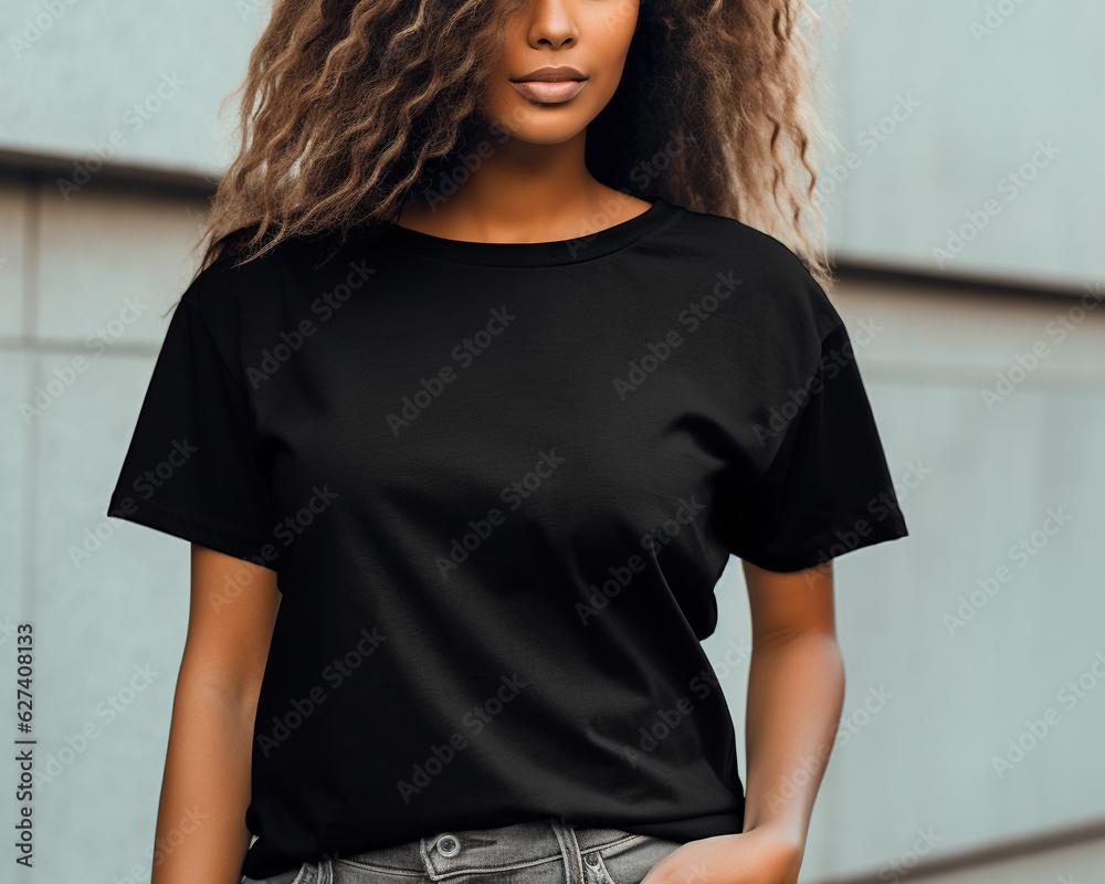 Blank TShirt Mockup, Black Shirt Mockup, Bella Canvas 3001 Oversized TShirt Mockup, Generative
