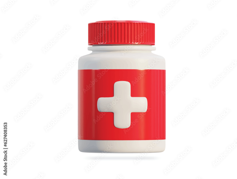 medicine jar icon 3d render vector illustration medicine jar icon 3d render vector illustration