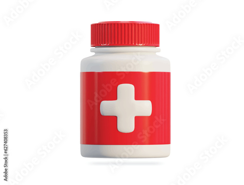 medicine jar icon 3d render vector illustration