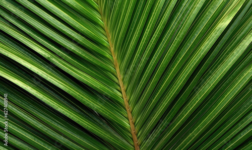 Palm leaf wallpaper. Tropical leaves background. For banner  postcard  book illustration. Created with generative AI tools