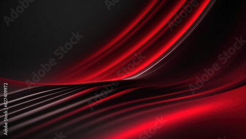 Abstract Red Light Curve Wave On Black Design Modern Luxury Futuristic Background Vector Illustration