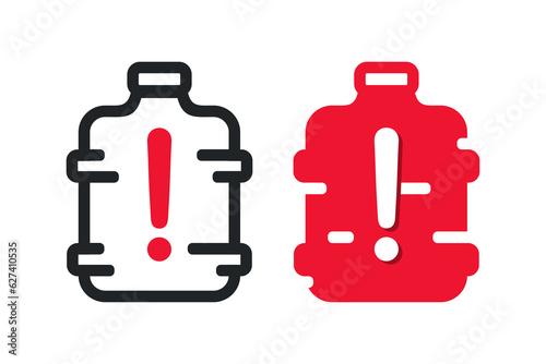 Water gallons warning icon. Illustration vector