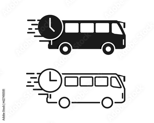 Bus time icon. Illustration vector
