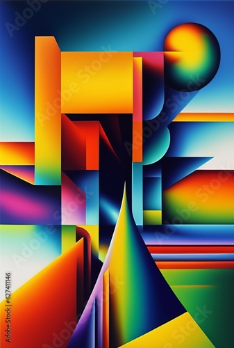 Cores e formas abstratas coloridas do fundo.  Ilustração do vetor.