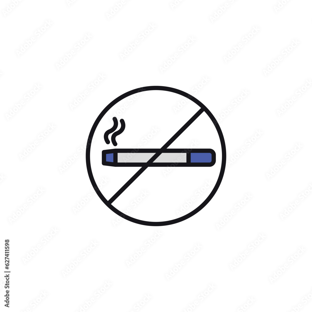 No Smoke icon design with white background stock illustration No Smoke icon design with white background stock illustration