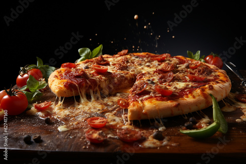 Slice of Heritage: Evolution of Pizza Across Time and Cultures - Italian Traditions Meet Modern Toppings in Globally Cherished Dish. Food Photography for Pizza.