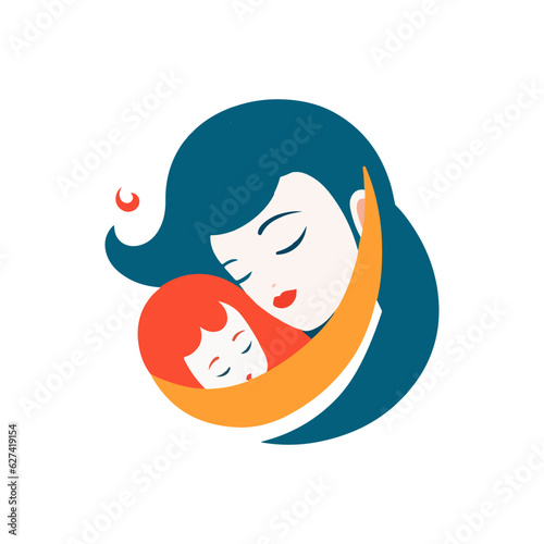 motherand child love logo, very suitable for mother day logo vector