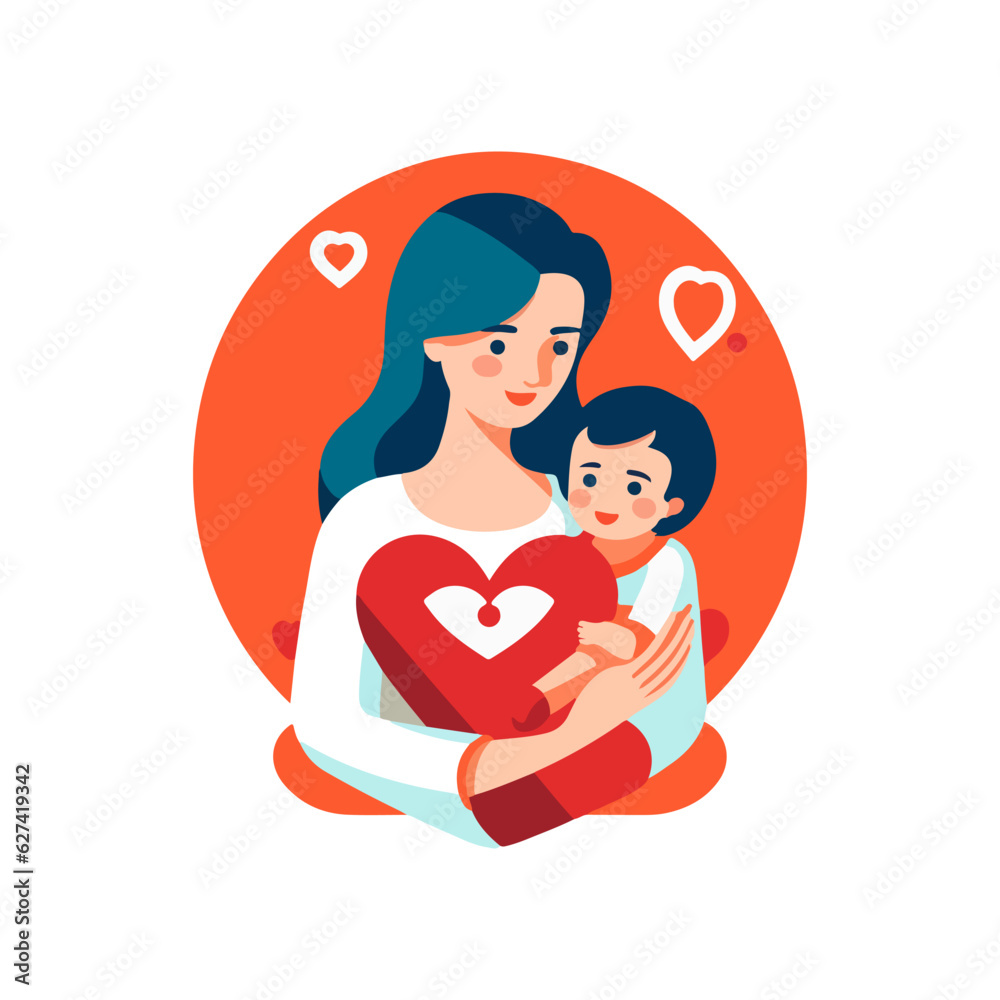 motherand child love logo, very suitable for mother day logo vector motherand child love logo, very suitable for mother day logo vector