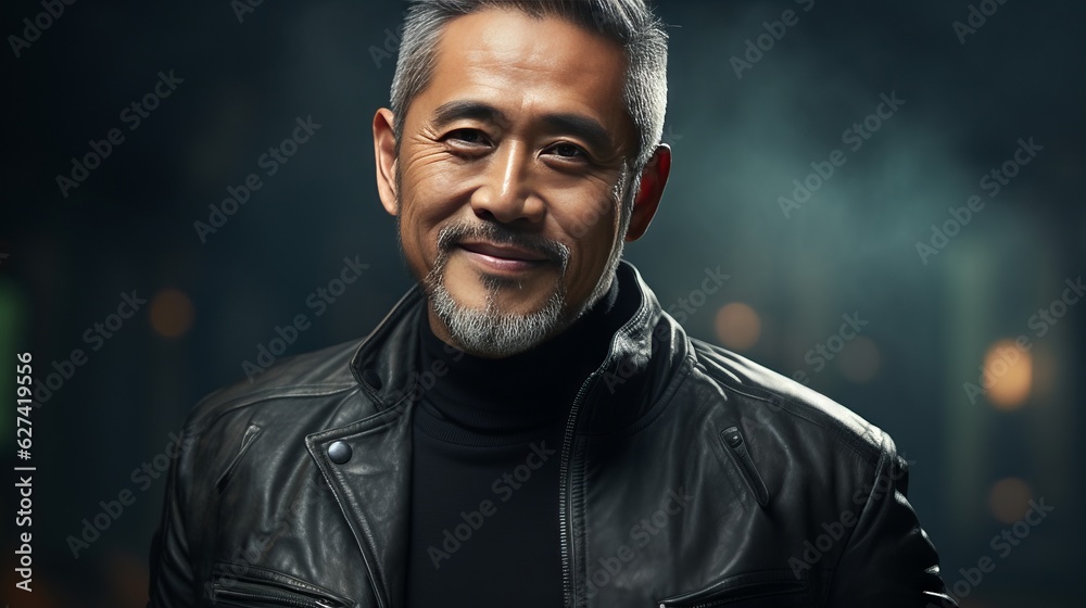 Portrait of middle aged man. Made with Generative AI.