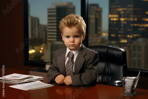 Young Child Businessman in the City