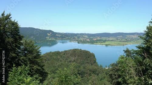 Blick auf den Kochelsee, Bayern, Deutschland
