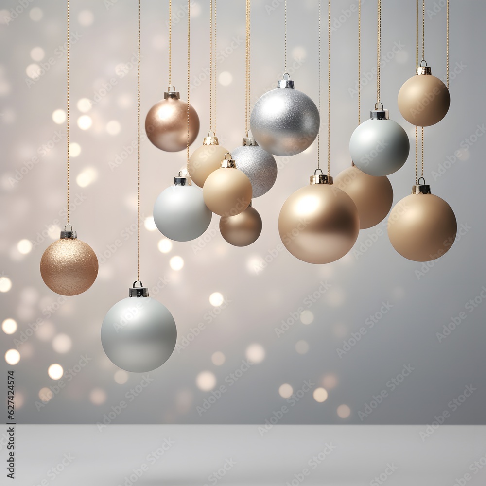 Christmas background of gradient gray color with elegant Christmas balls a Classic holiday concept. Christmas background of gradient gray color with elegant Christmas balls a Classic holiday concept.