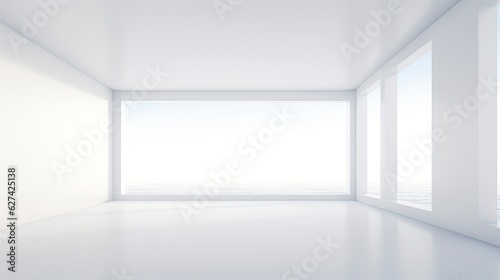 Wallpaper Mural A white Empty room Surreal Minimalistic style morning light copy space, Generative AI Torontodigital.ca