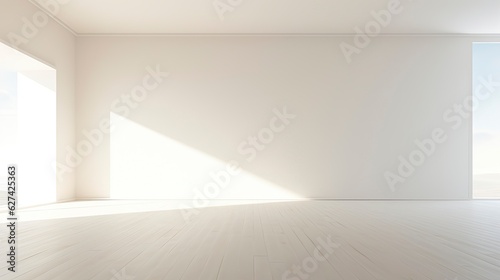 Wallpaper Mural A white Empty room Surreal Minimalistic style morning light copy space, Generative AI Torontodigital.ca