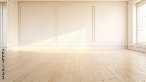 A white Empty room Surreal Minimalistic style morning light copy space  Generative AI