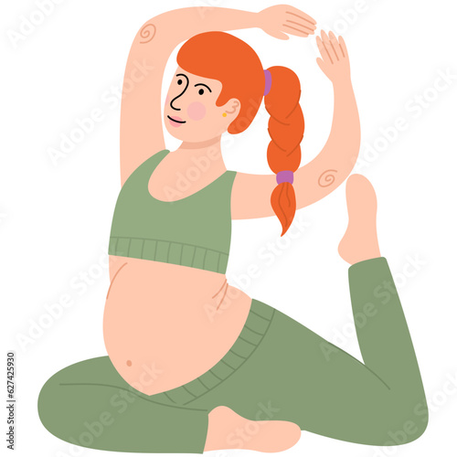 Yoga for pregnant women. Pregnancy health concept.Healthy pregnancy.