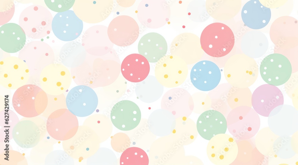 A classic kawaii pattern, pastel polka dots A classic kawaii pattern, pastel polka dots