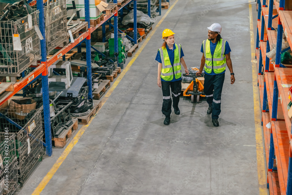 warehouse worker work in shipping logistics factory ship supply order goods cargo from store house warehouse worker work in shipping logistics factory ship supply order goods cargo from store house