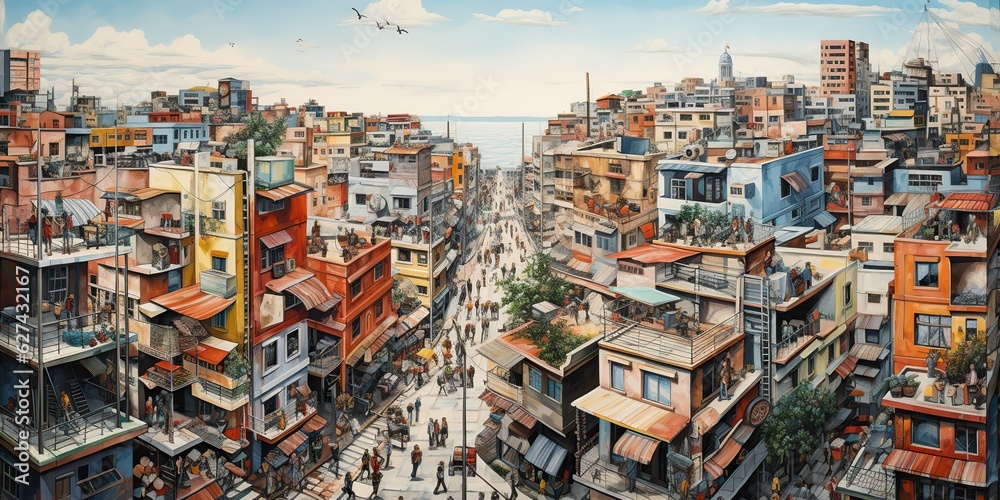 AI Generated. AI Generative. Abstract city town urban top view panorama landscape view from above. Outdoor buildings. AI Generated. AI Generative. Abstract city town urban top view panorama landscape view from above. Outdoor buildings.