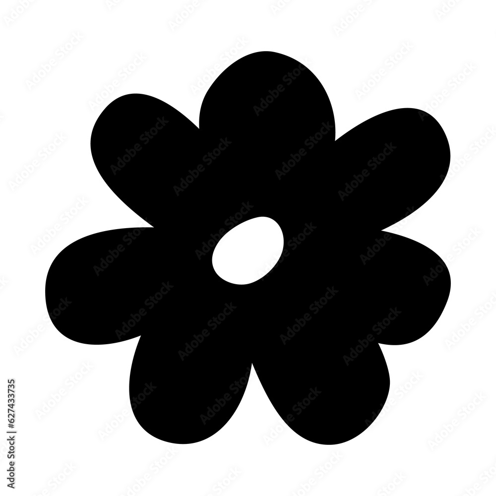 Flower doodle hand drawn in flat shape, png isolated on transparent background Flower doodle hand drawn in flat shape, png isolated on transparent background