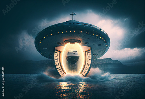 allien space ship, ufo in the world, ufo light photo