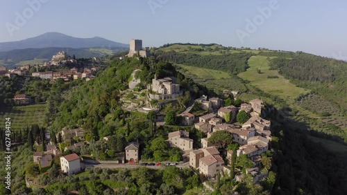 Rocca d Orcia in Castiglione d Orcia Tuscany Italy Aerial view photo