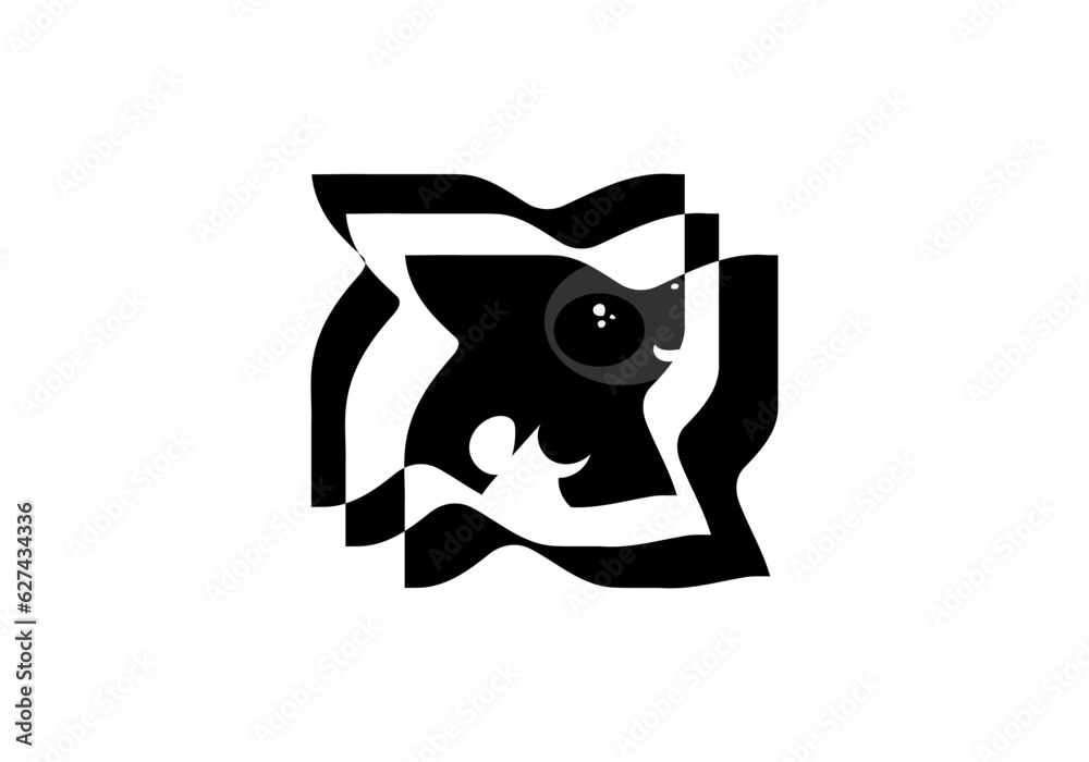 happy bat animal logo design