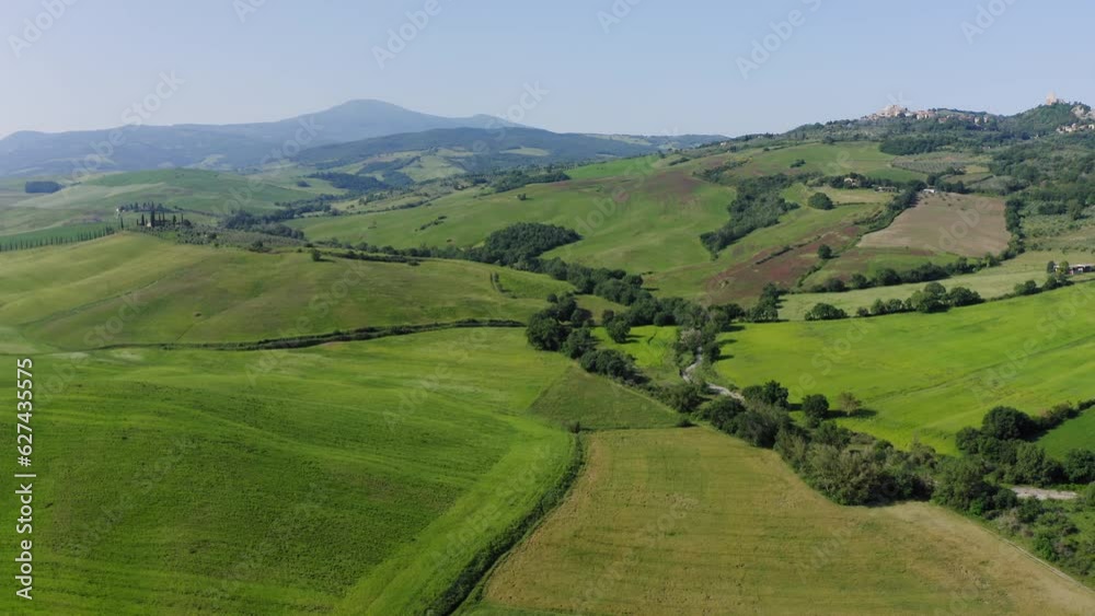 Aerial view of green fields in Tuscani Italy Aerial view of green fields in Tuscani Italy