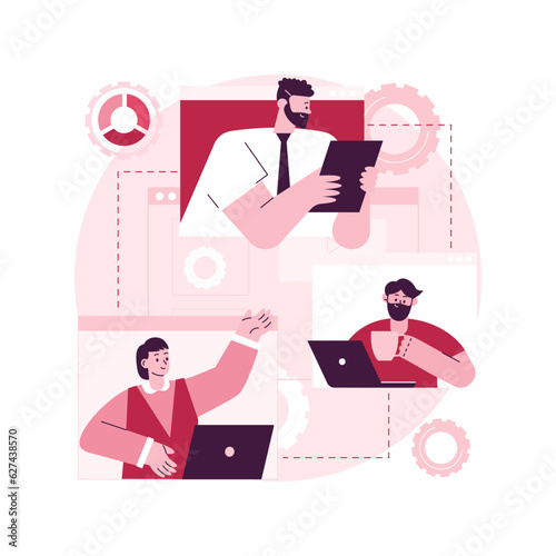 Organization abstract concept vector illustration. Self-organization ability, organize daily life, business management, teamwork planning, training personal skill, leadership abstract metaphor.