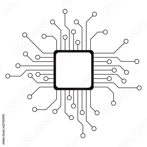 Artificial Intelligence CPU in 2D style