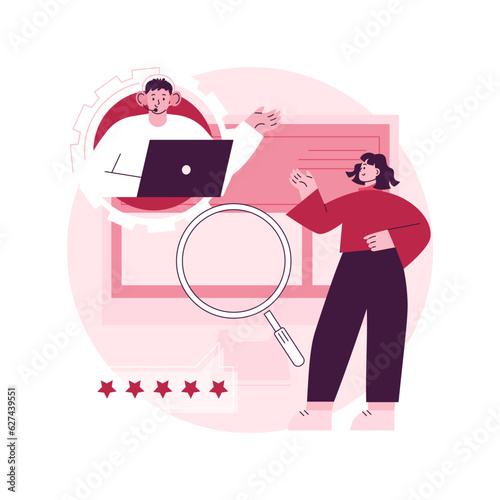 Customer self-service abstract concept vector illustration. E-support system, electronic proactive customer, online assistance, FAQs knowledge base, representative free shop abstract metaphor.