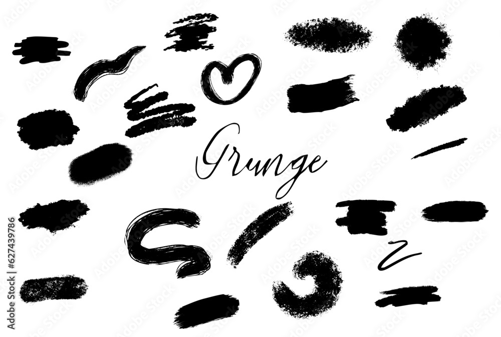Grunge decorative simple element vector set Grunge decorative simple element vector set