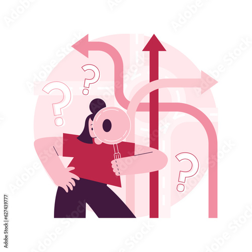 Decision making abstract concept vector illustration. Problem solving skill, leadership, decision-making framework, tree analysis, rational approach, business management abstract metaphor.