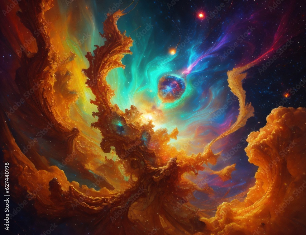 Image showcasing Picture illustrating a backdrop comprising fractal color textures ...