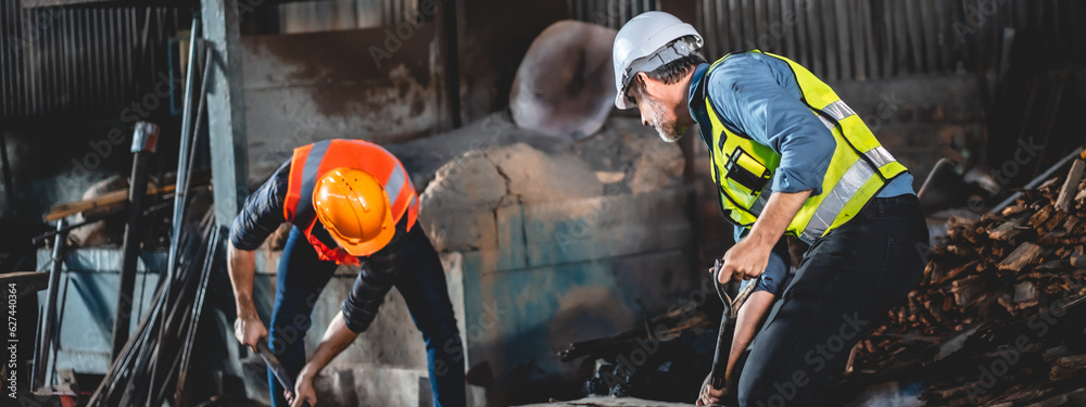 Mine worker man dressed in work overalls and a hard hat, Work in a coal ...