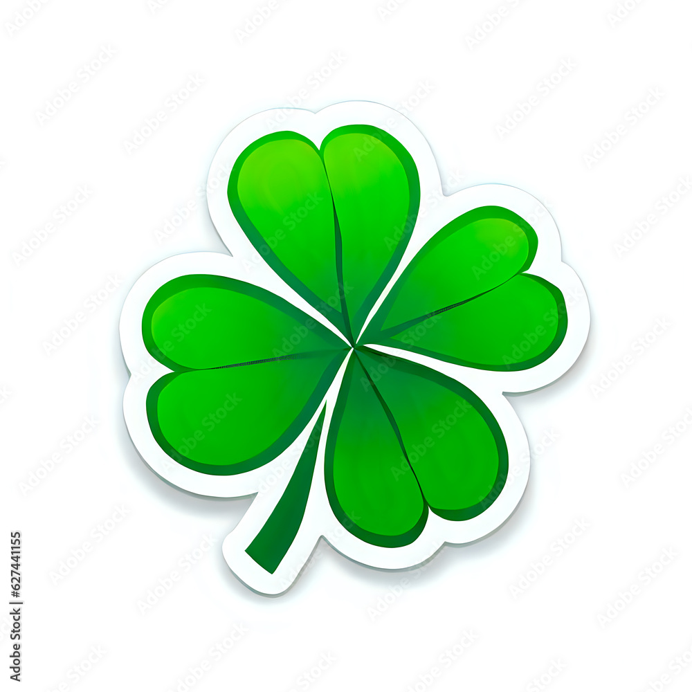 four leaf clover sticker, 2D, art, animated, white background 05 four leaf clover sticker, 2D, art, animated, white background 05