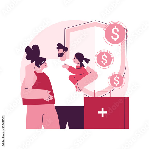 Emergency support fund abstract concept vector illustration. Support for sick people, quarantined, or in directed self-isolation, governmental help, emergency response benefit abstract metaphor.