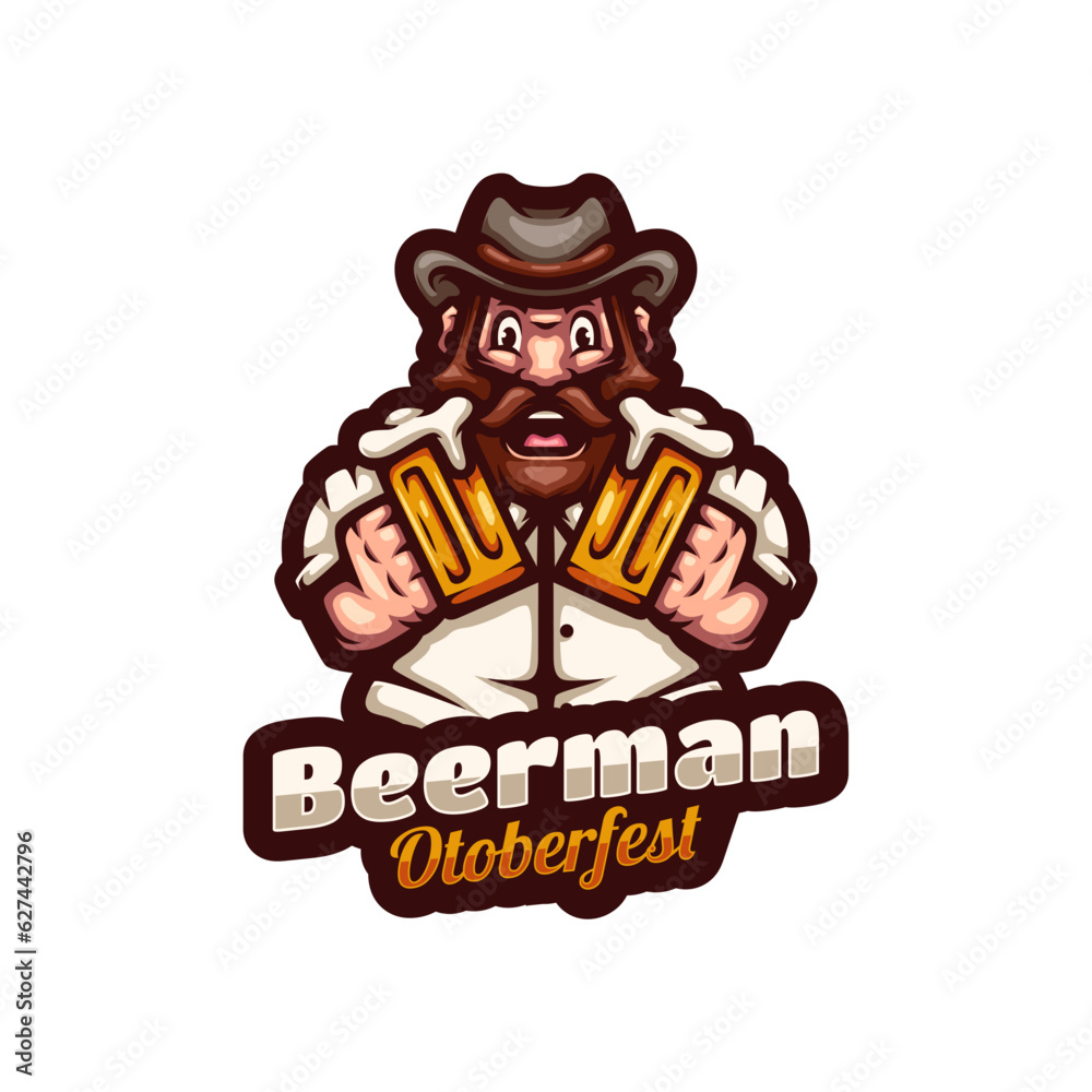 Beer Man Mascot Logo Design