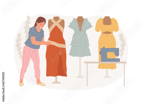 Men style and fashion isolated concept vector illustration. Men tailor shop, gentlemen fashion, stylish casual clothing, menswear model, design course, custom business suite vector concept.