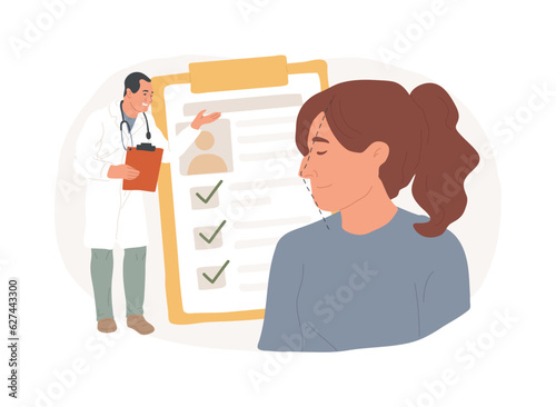 Rhinoplasty isolated concept vector illustration. Nose correction procedure, non-surgical rhinoplasty, changes shape of nose, respiratory problems, aesthetic reshaping risks vector concept.
