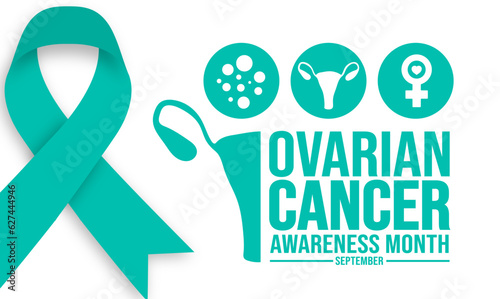 September is National Ovarian Cancer Awareness Month background template. Holiday concept. background, banner, placard, card, and poster design template with text inscription and standard color.