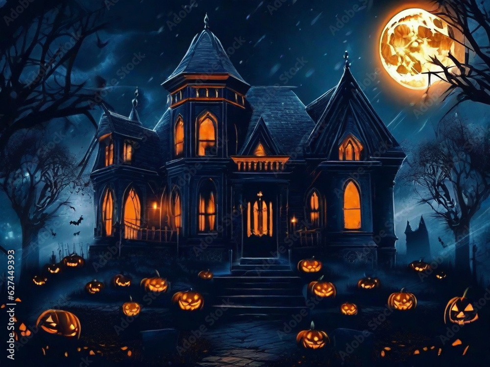 castle in the month of halloween