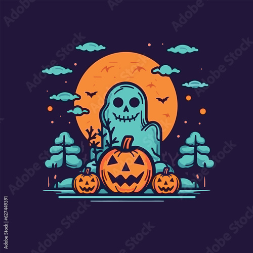 halloween background with pumpkin
