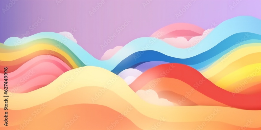 Rainbow coloгr blurred lines background with clouds Rainbow coloгr blurred lines background with clouds