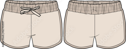 KIDS BOTTOM WEAR SHORT KNICKER FRONT AND BACK VECTOR ILLUSTRATION